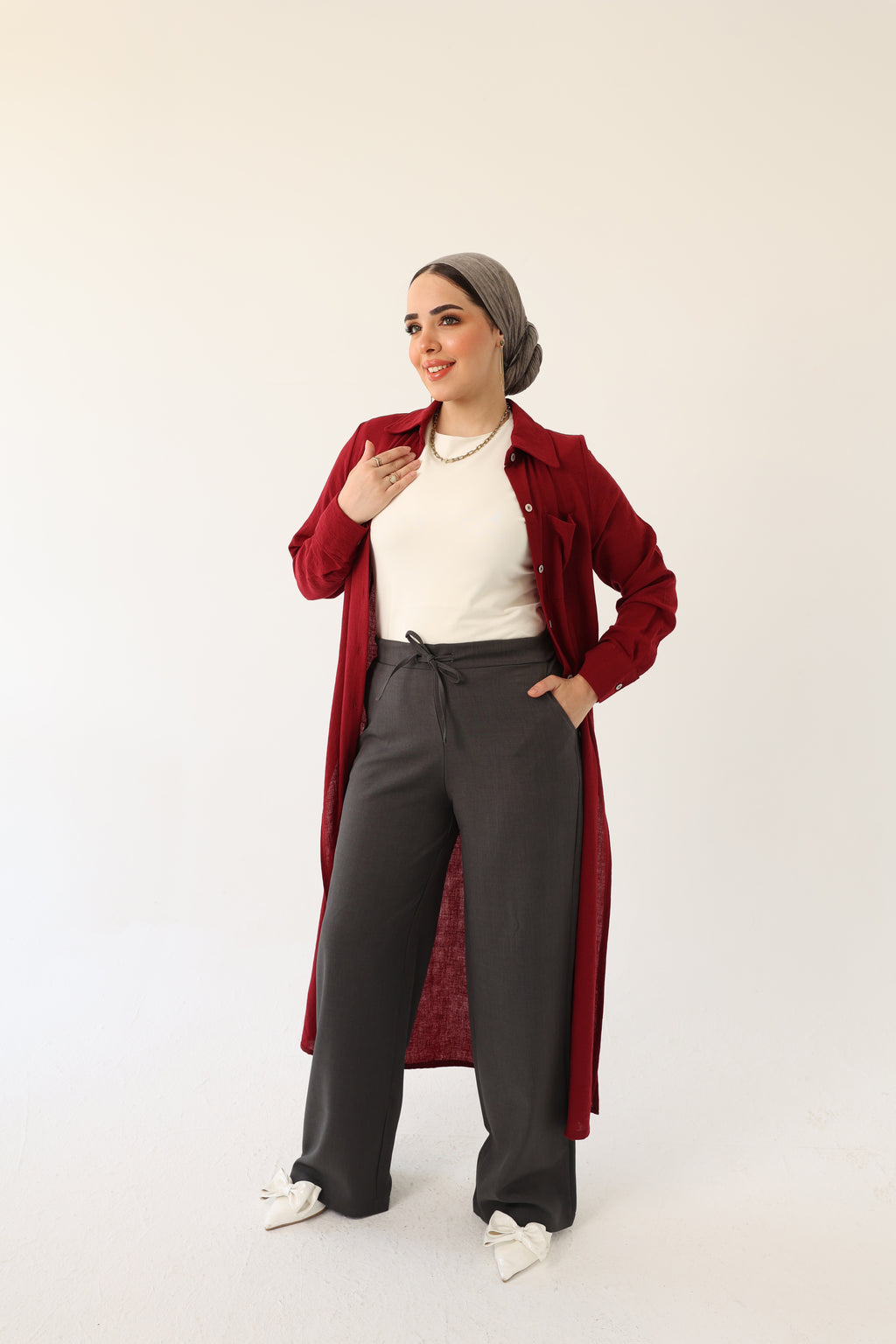 Crepe Drawstring Pants