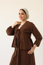 Double-Tie Poplin Blouse