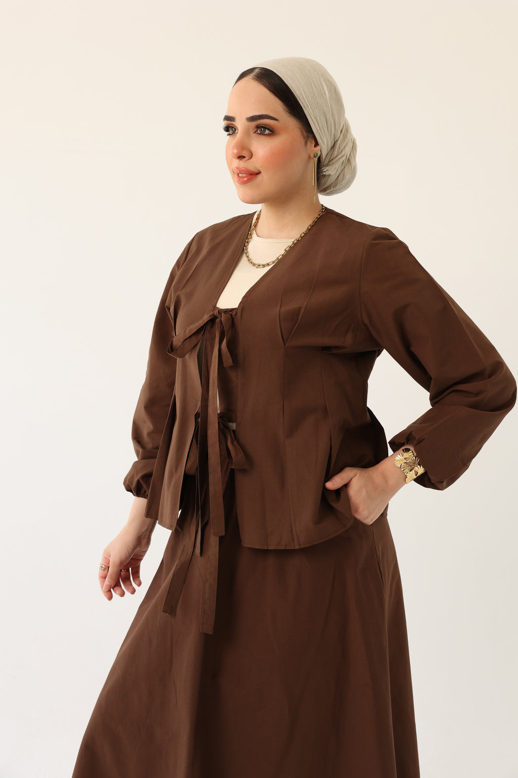 Double-Tie Poplin Blouse