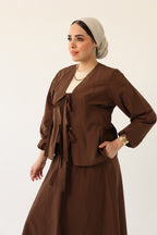 Double-Tie Poplin Blouse