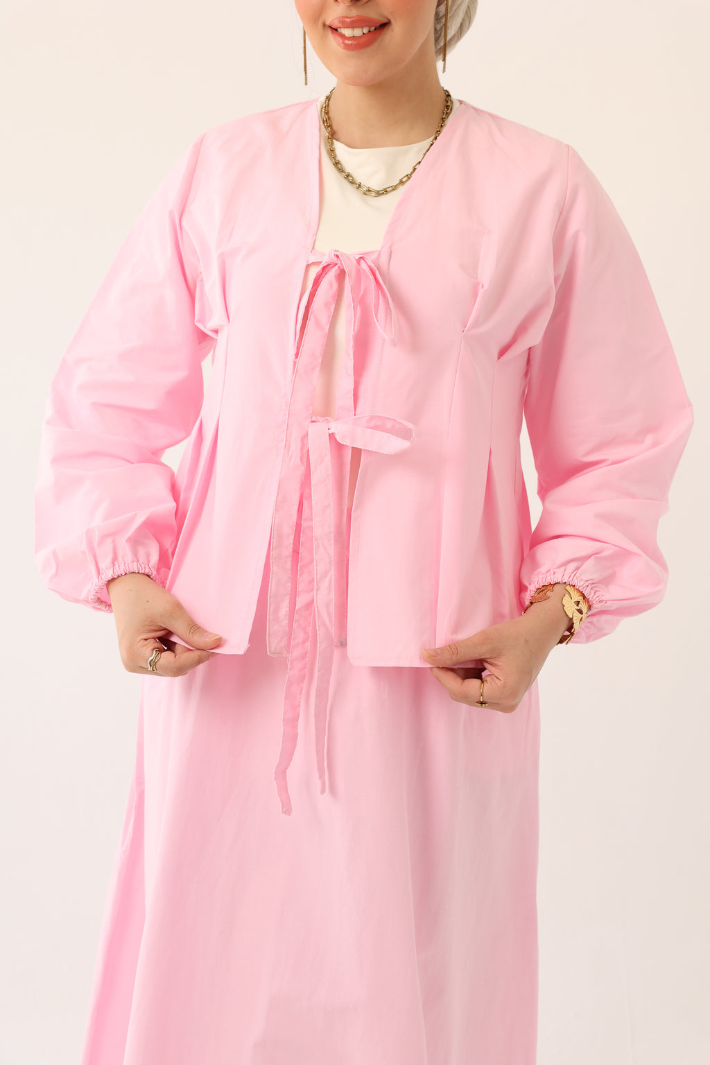 Double-Tie Poplin Blouse