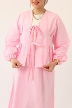 Double-Tie Poplin Blouse