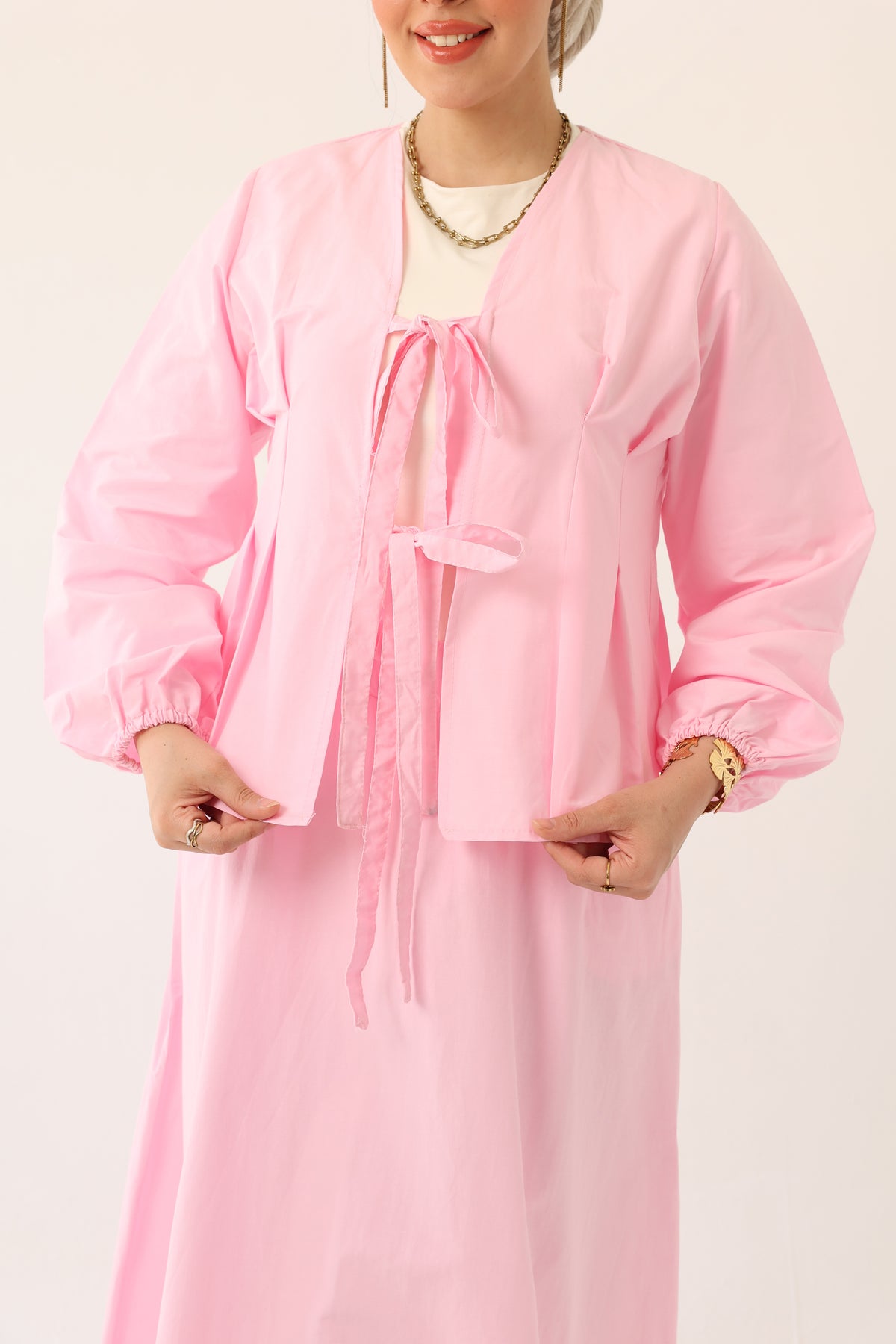 Double-Tie Poplin Blouse