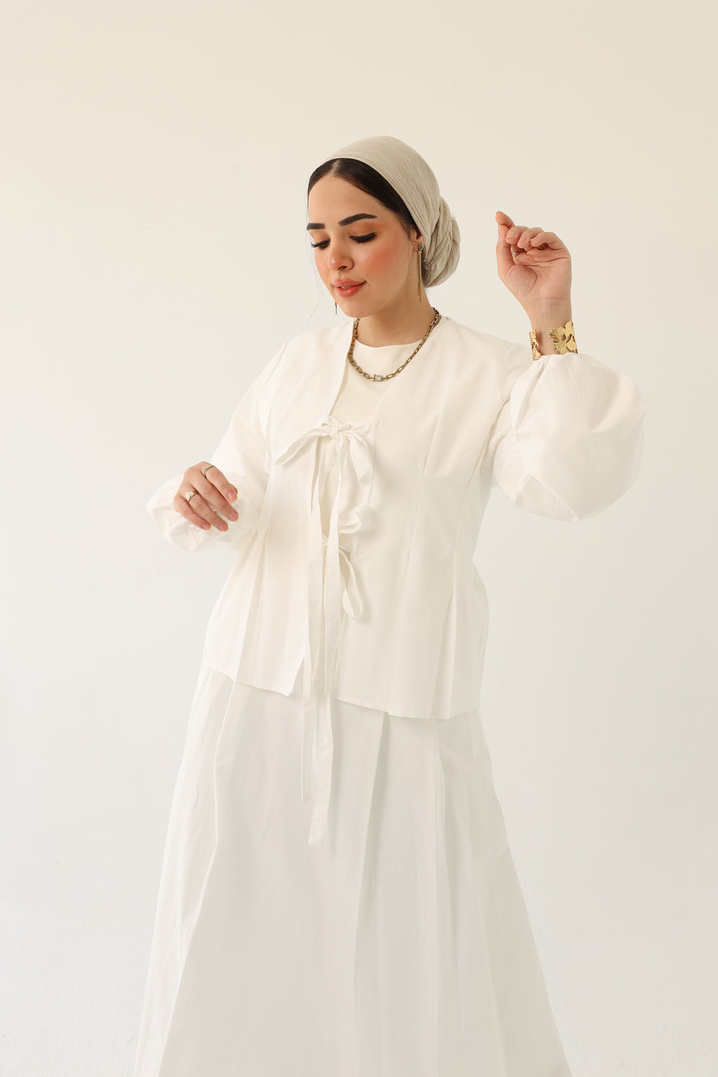 Double-Tie Poplin Blouse
