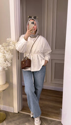 Cotton Wrap Blouse